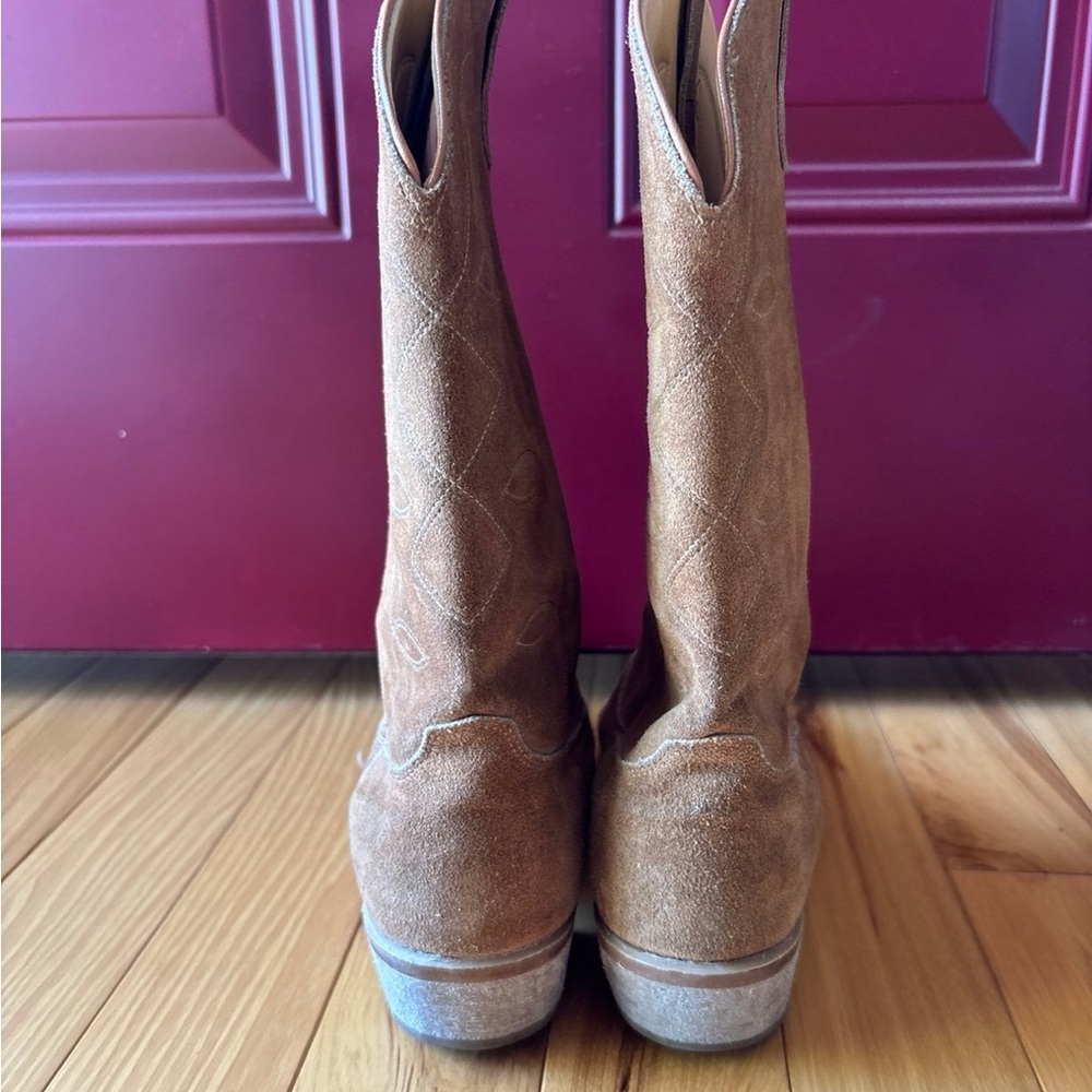 Vintage Laredo Tan Suede Cowboy Boots - Picture 4 of 6